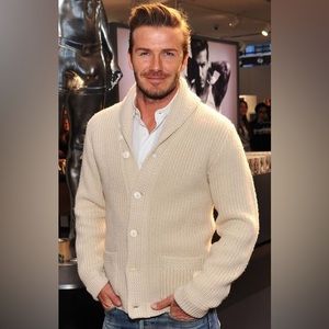 NWT PETER MILLAR Sweater Savona Waffle Merino Shawl DAVID BECKHAM STYLE sz SMALL